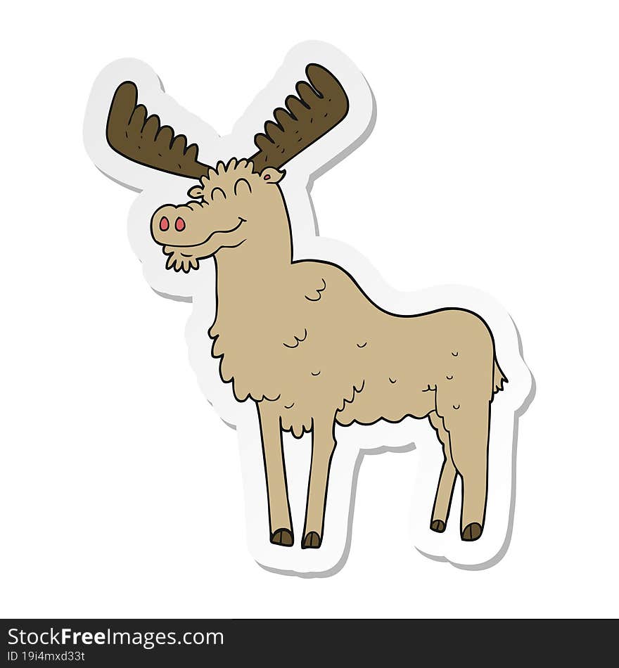 sticker of a cartoon moose