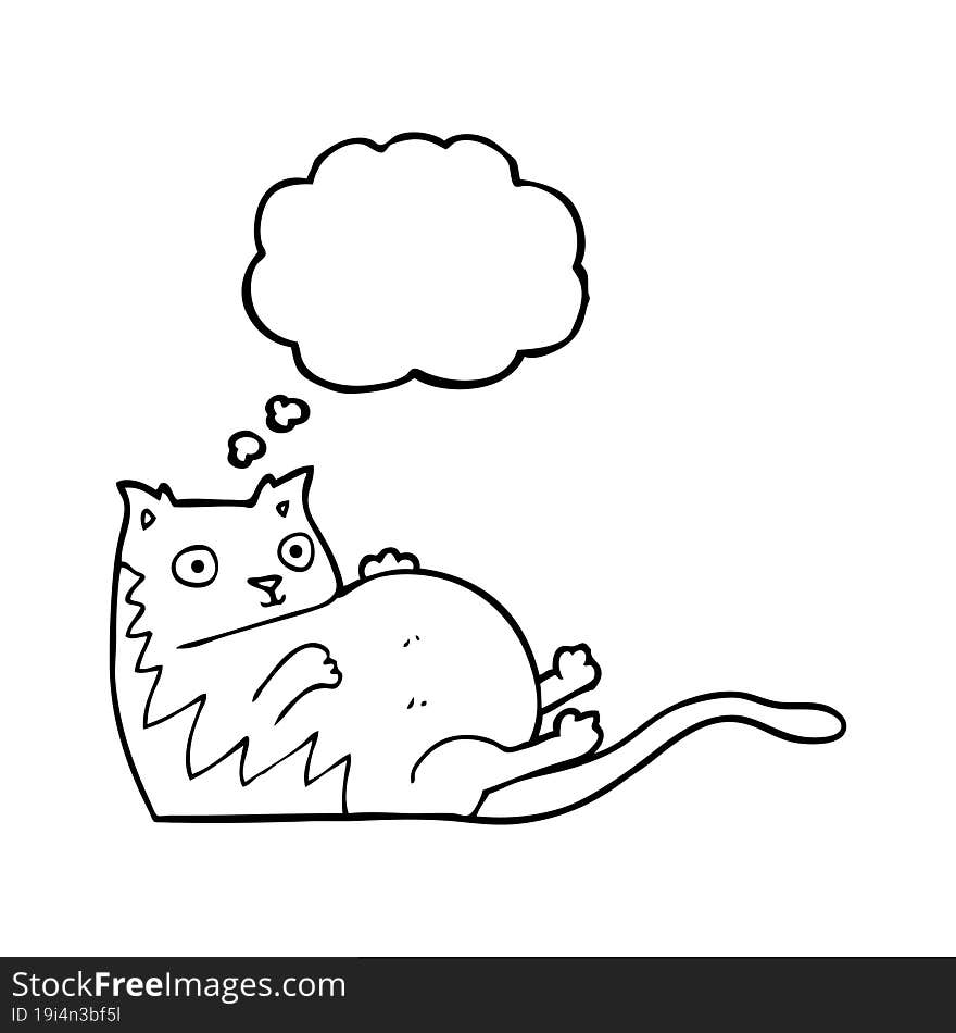 thought bubble cartoon fat cat