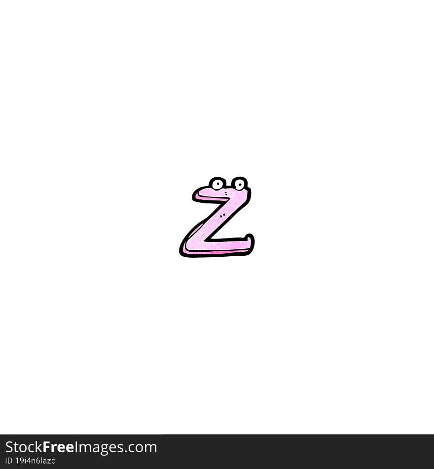 cartoon letter z with eyes