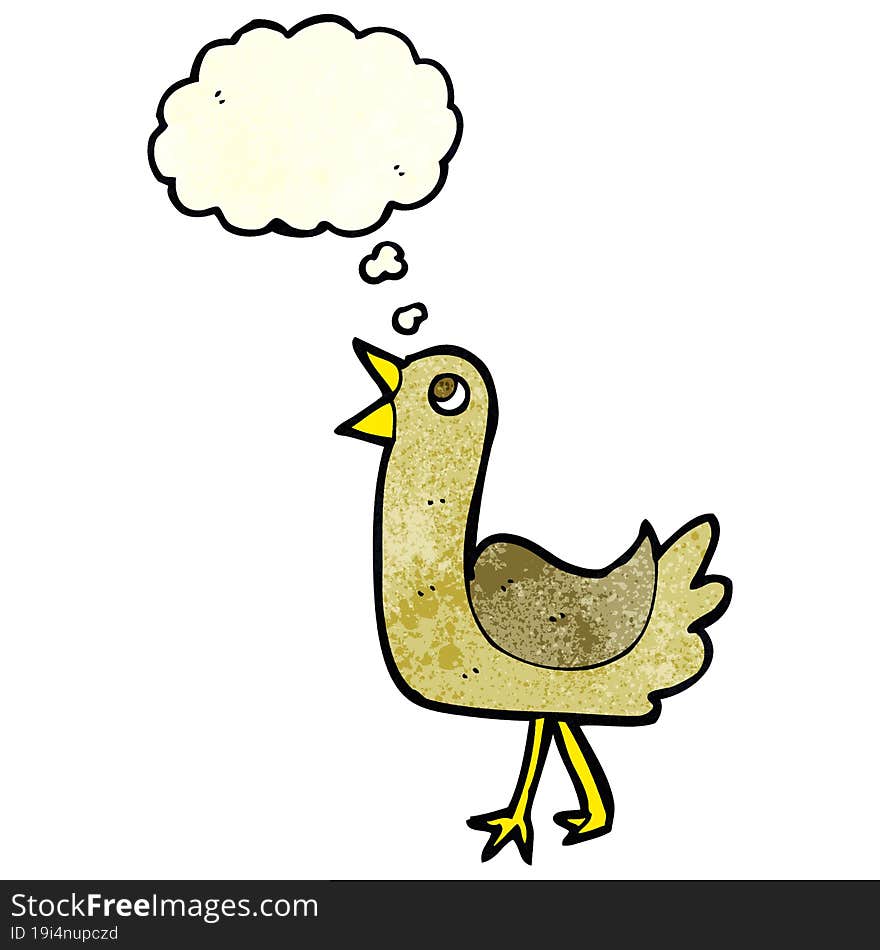 cartoon bird with thought bubble