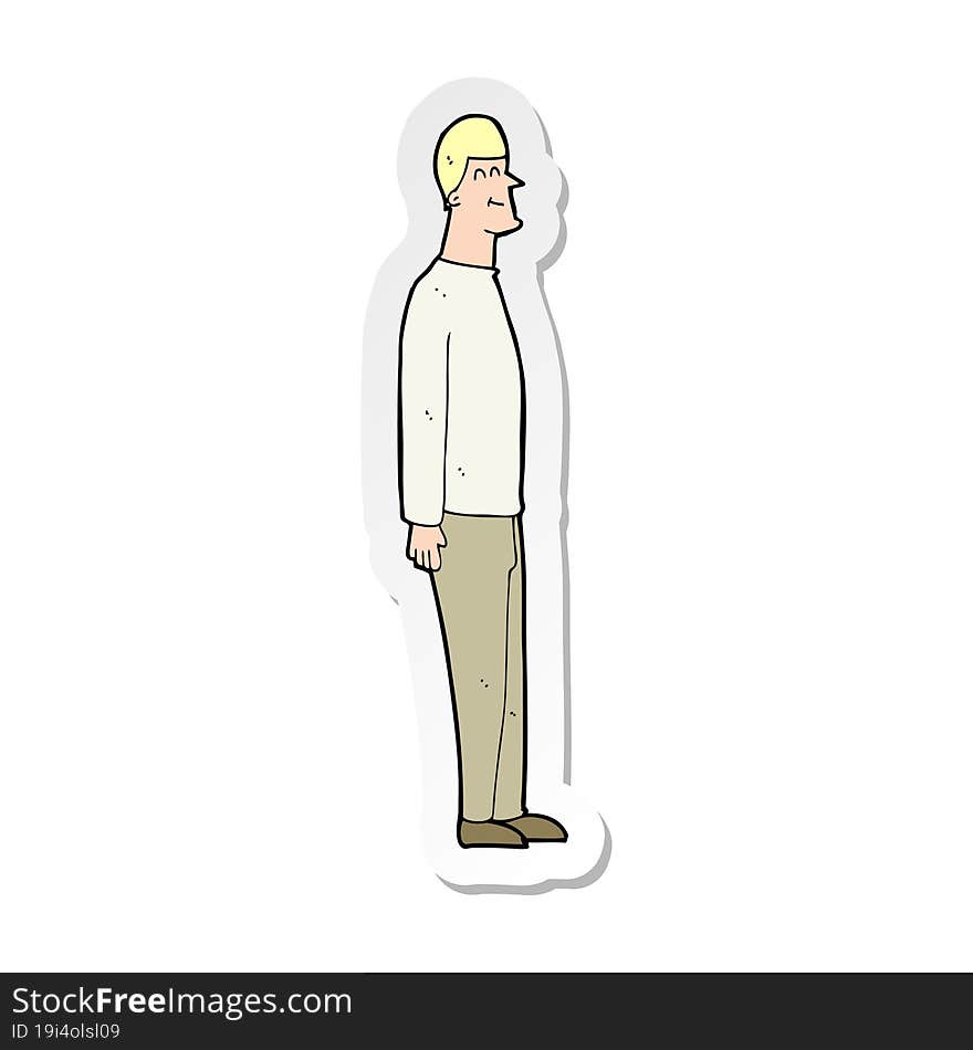 sticker of a cartoon tall man