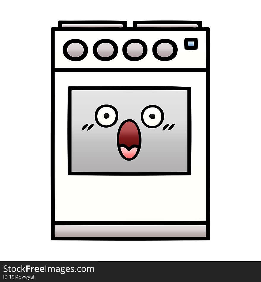 Gradient Shaded Cartoon Kitchen Oven