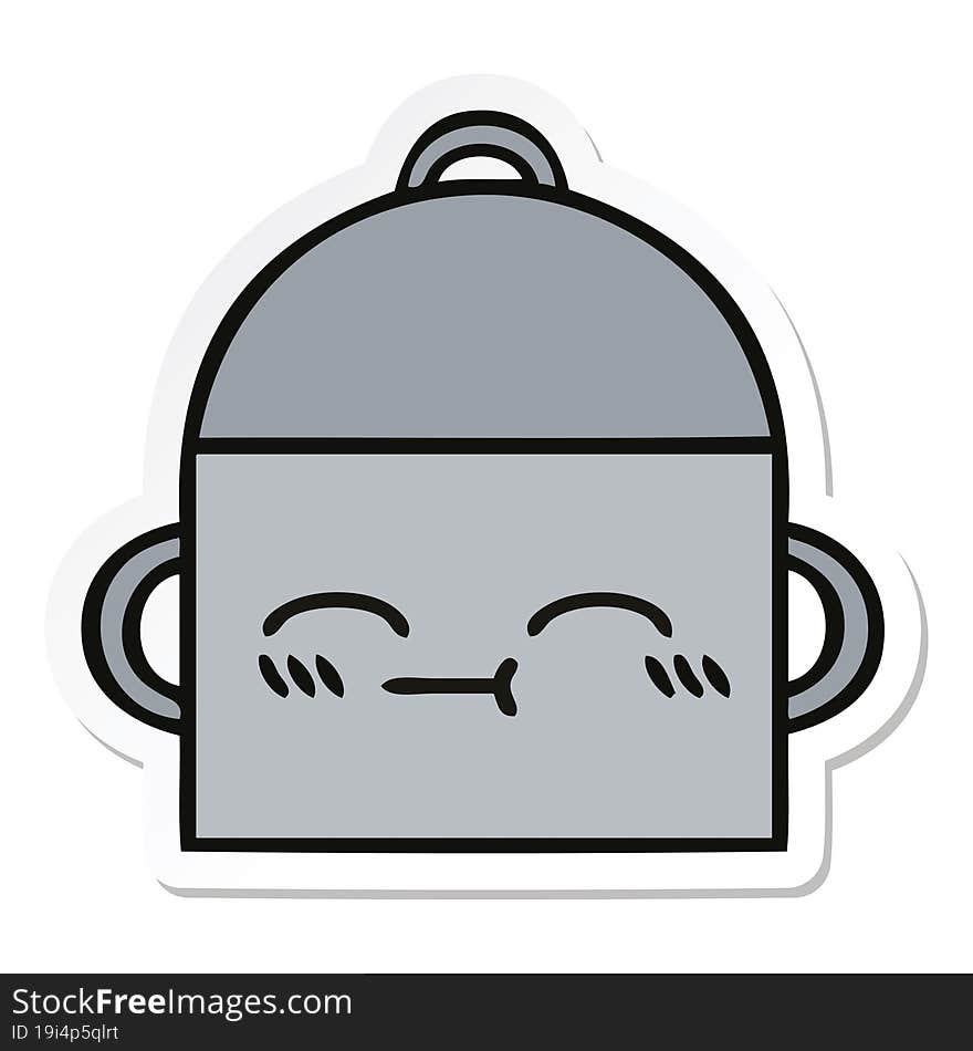 sticker of a cute cartoon cooking pot