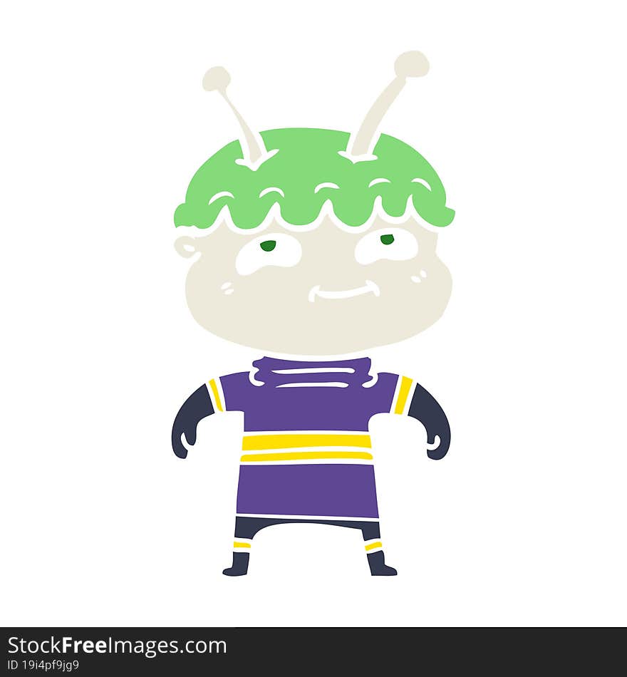 friendly flat color style cartoon spaceman