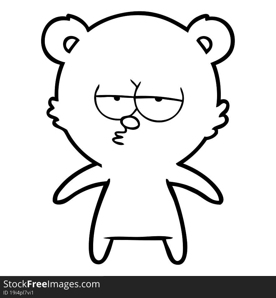 bored bear cartoon. bored bear cartoon