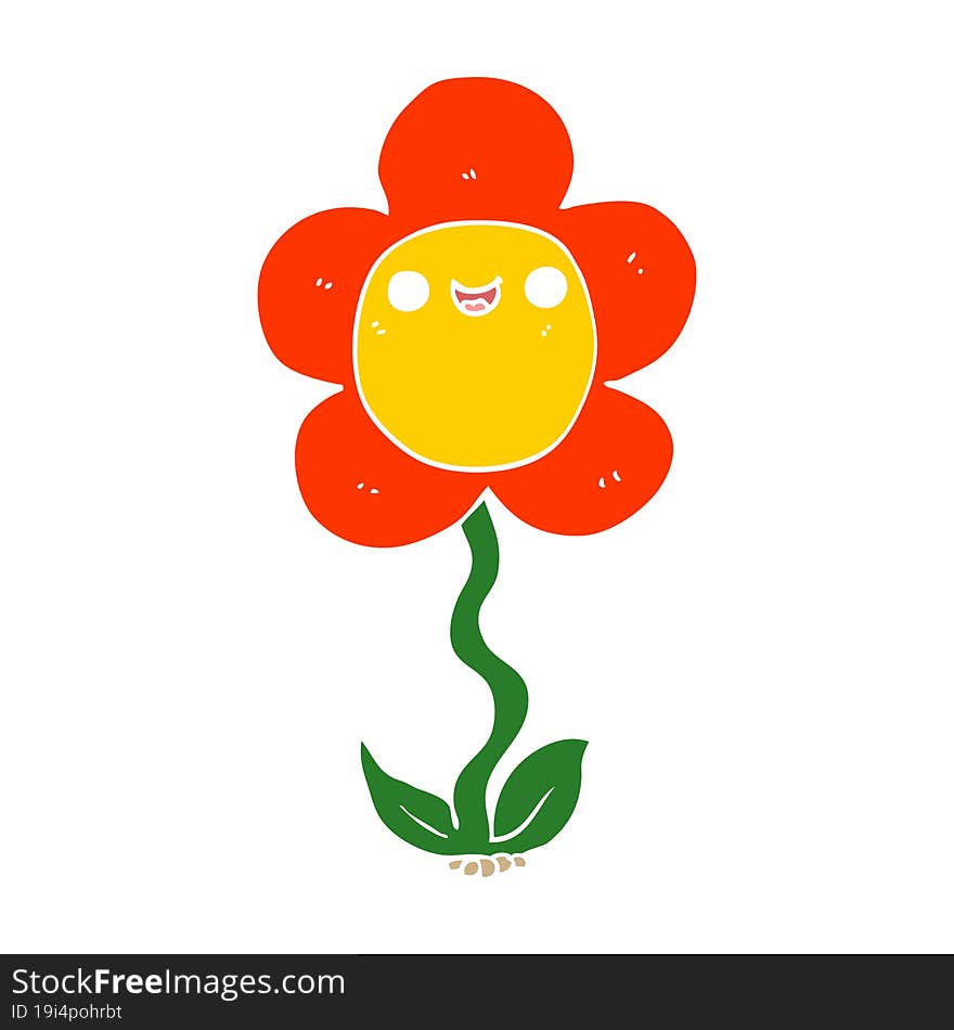 flat color style cartoon flower