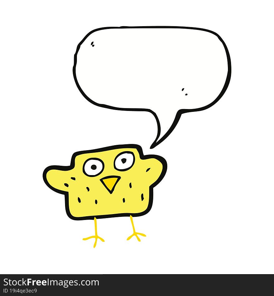 Cartoon Bird With Speech Bubble