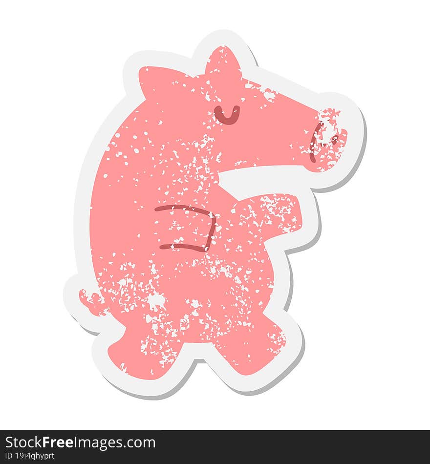 long snout pig grunge sticker