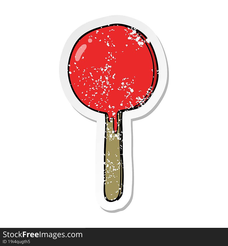 Distressed Sticker Of A Cartoon Lollipop