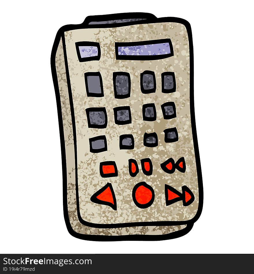 grunge textured illustration cartoon remote control