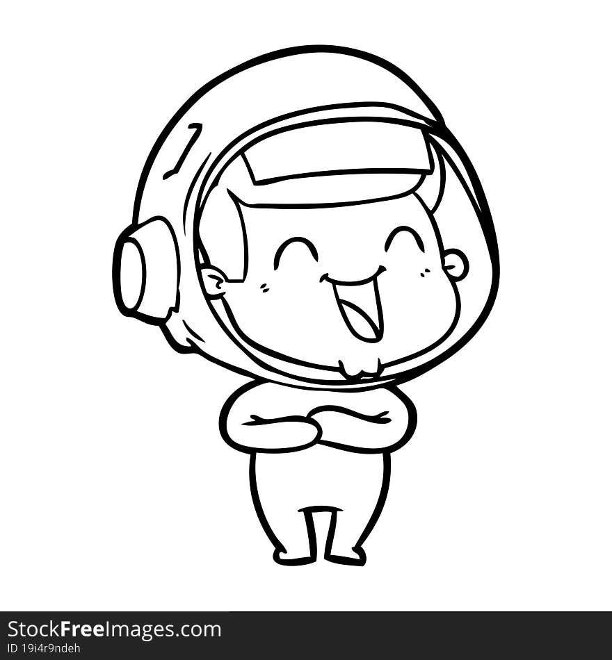 happy cartoon astronaut. happy cartoon astronaut