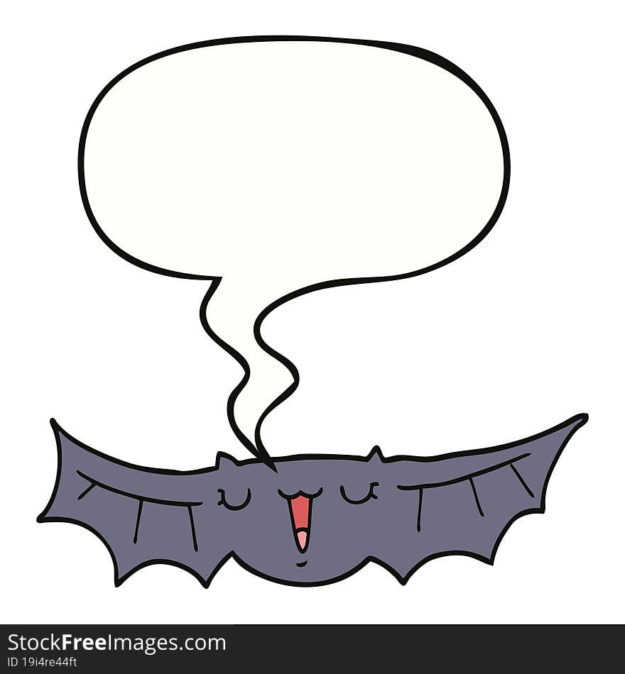 cartoon bat and speech bubble