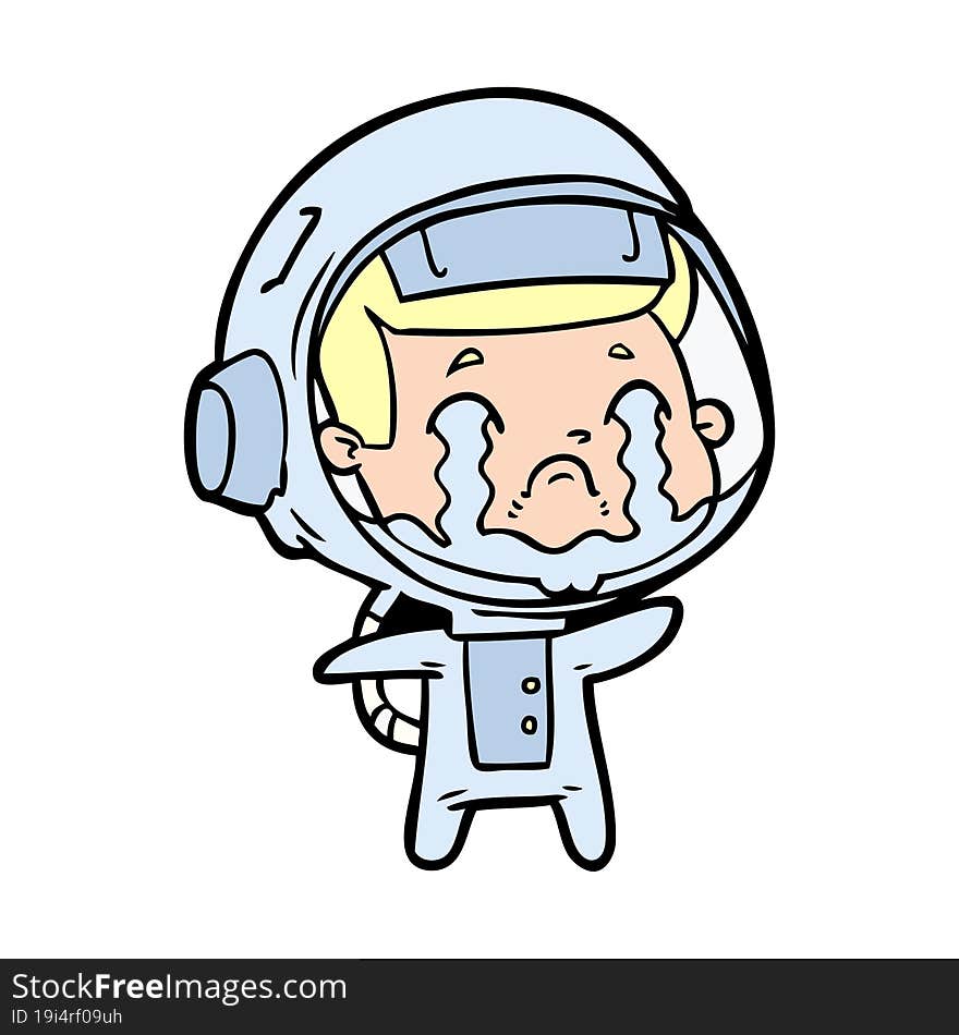 cartoon crying astronaut. cartoon crying astronaut