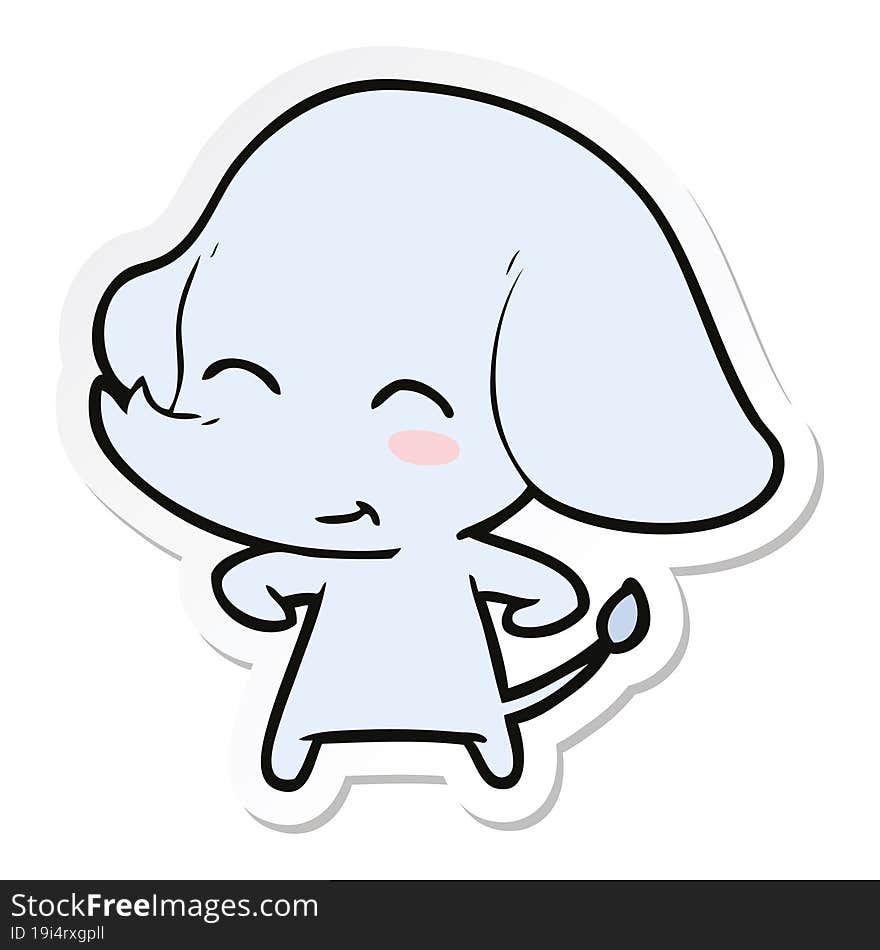 sticker of a cute cartoon elephant