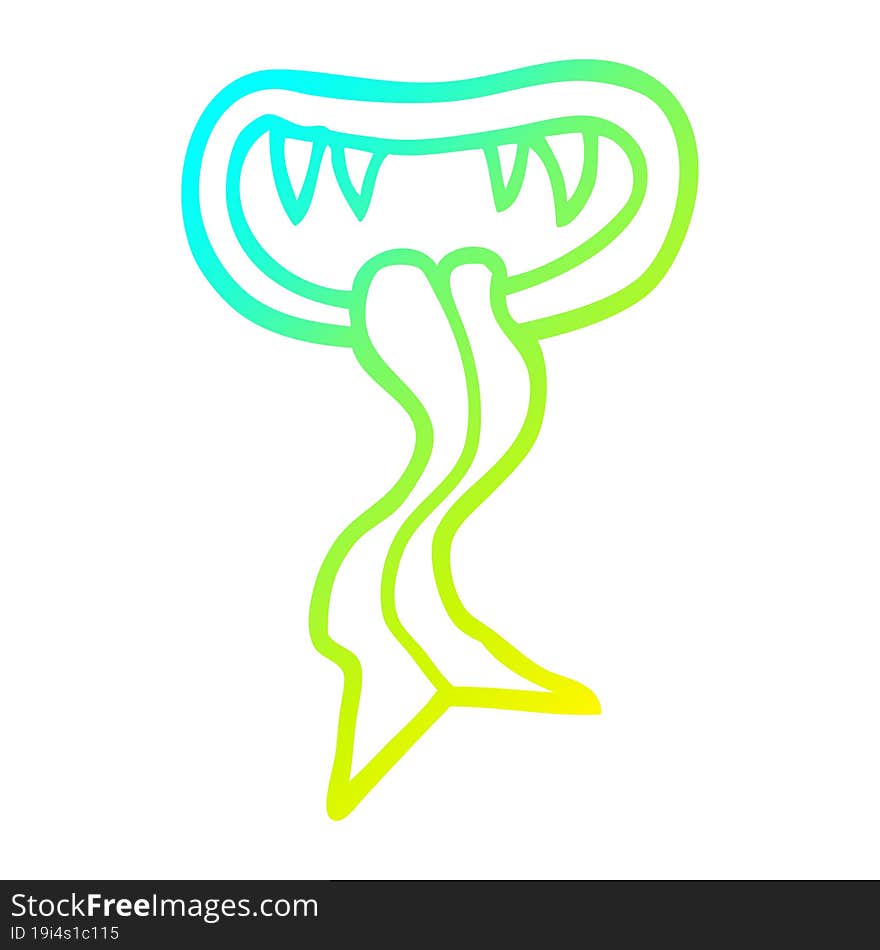 cold gradient line drawing cartoon halloween mouth