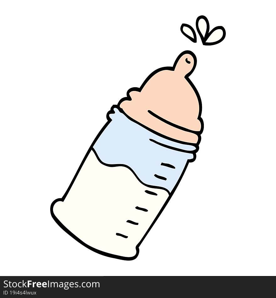 cartoon doodle baby bottle