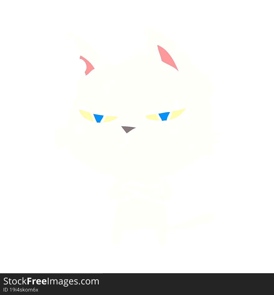 tough flat color style cartoon cat