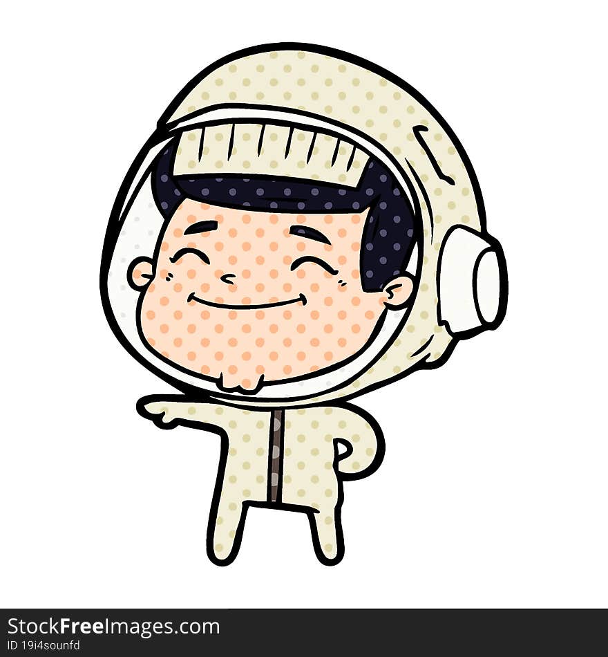 happy cartoon astronaut. happy cartoon astronaut