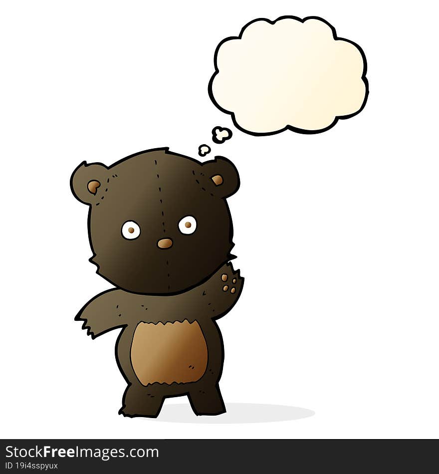 cute cartoon black bear with thought bubble