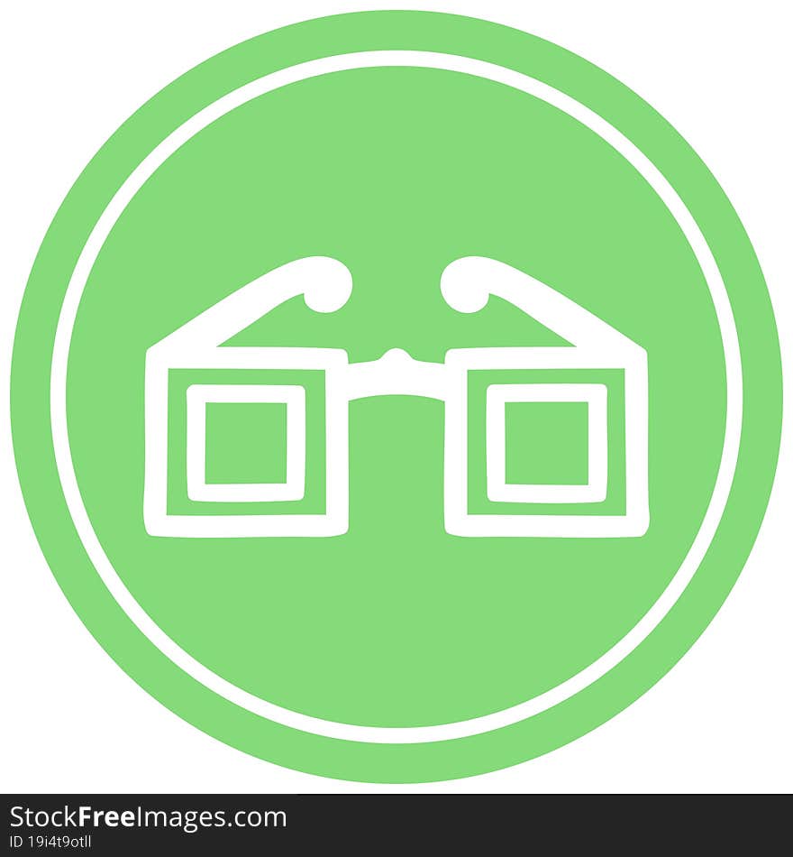 square glasses circular icon symbol