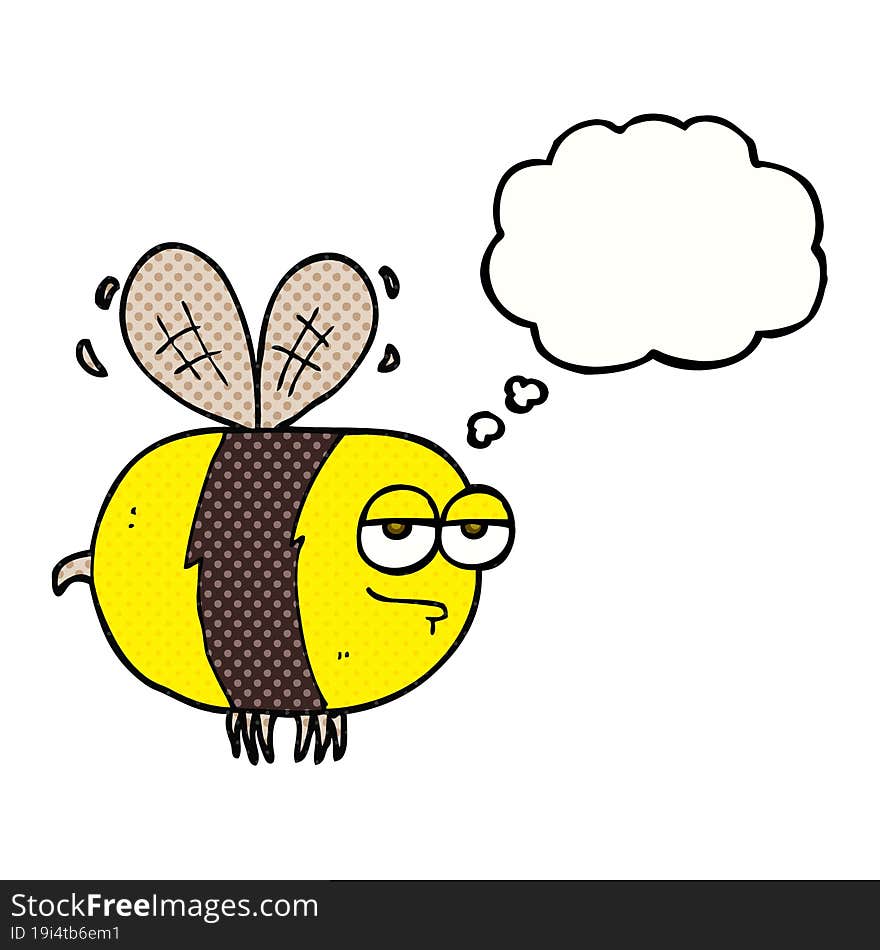 thought bubble cartoon unhappy bee