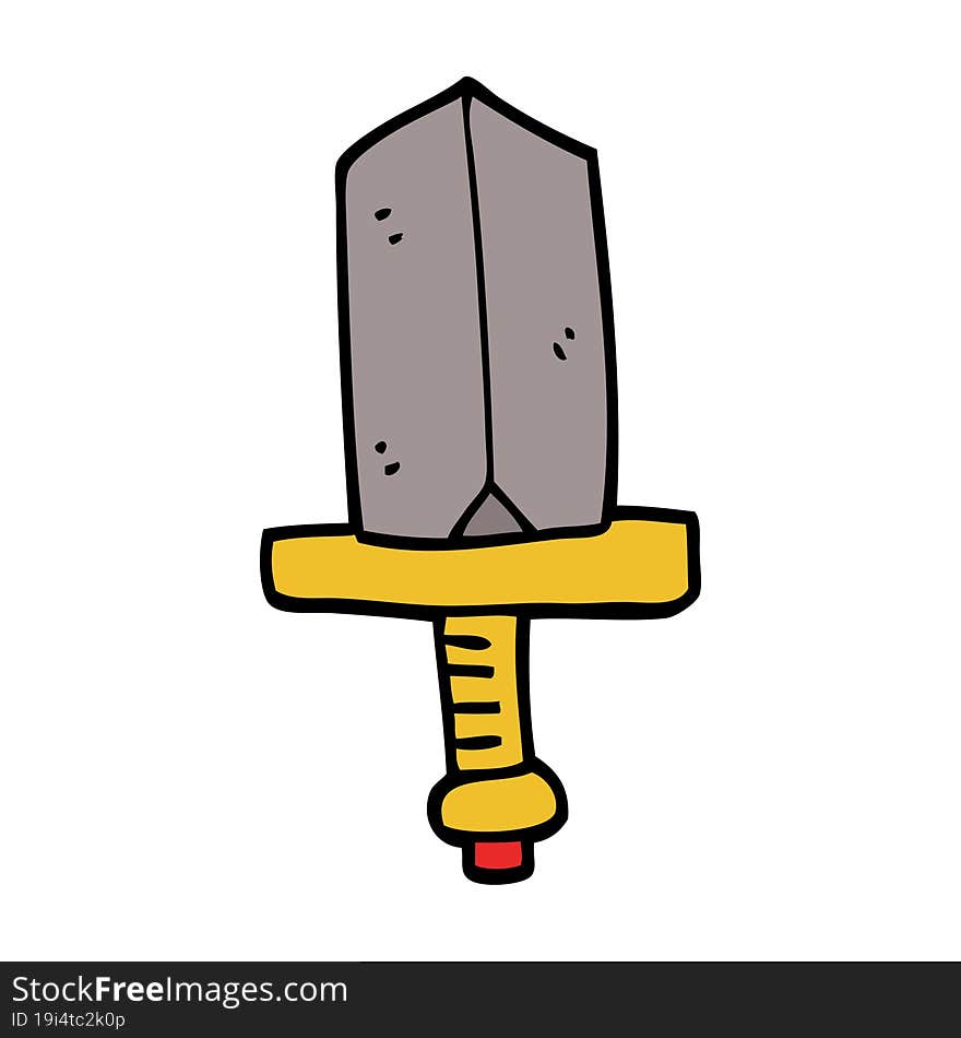 cartoon doodle jeweled dagger