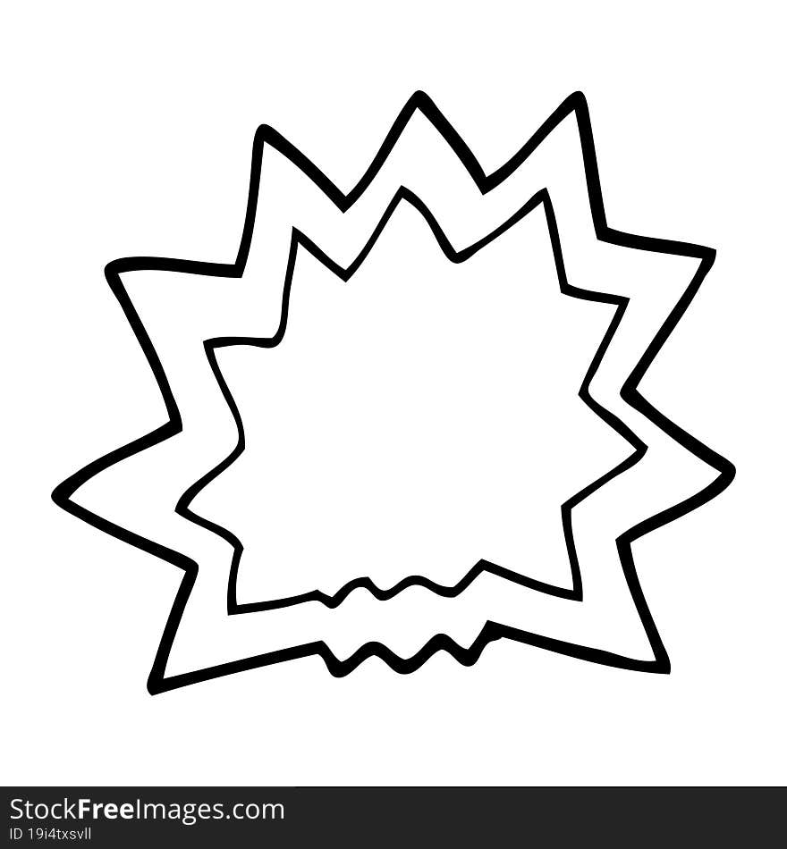 line drawing cartoon of explosion