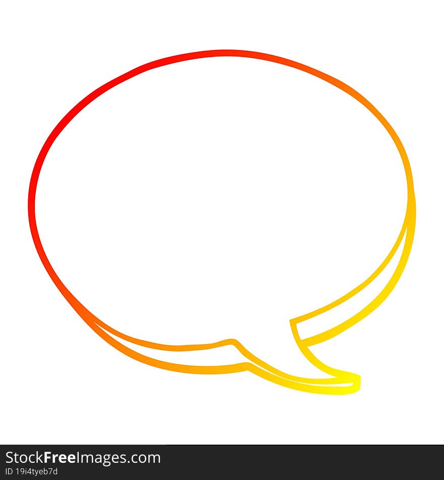 warm gradient line drawing cartoon red speech bubble