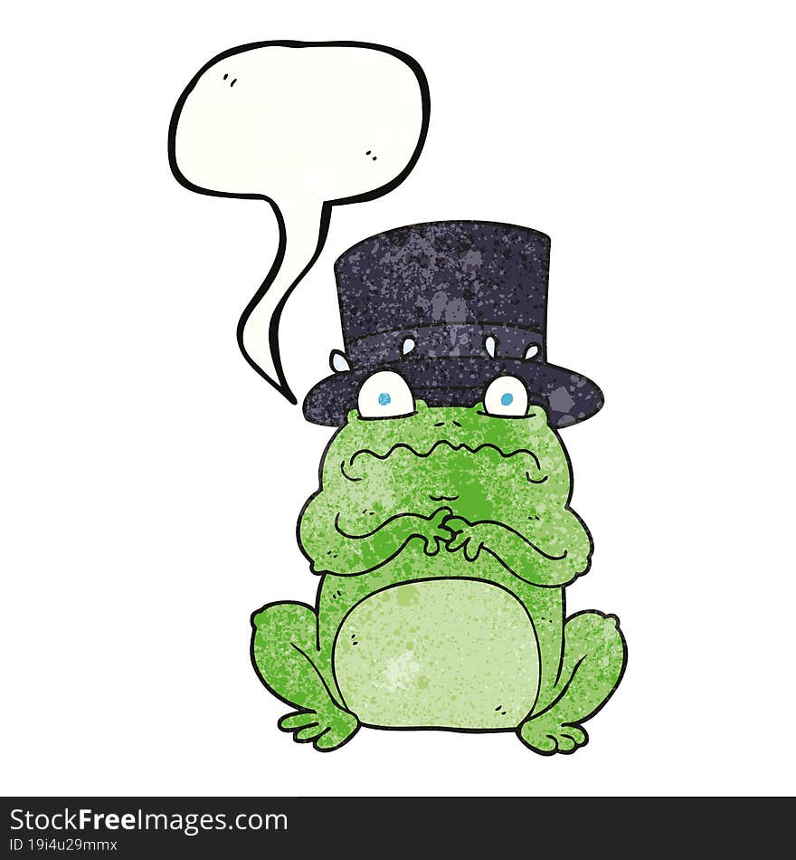 speech bubble textured cartoon wealthy toad