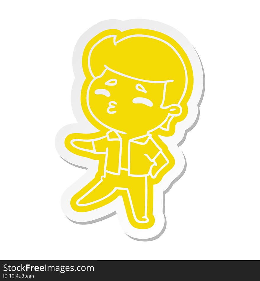 cartoon sticker kawaii 1950 cute boy