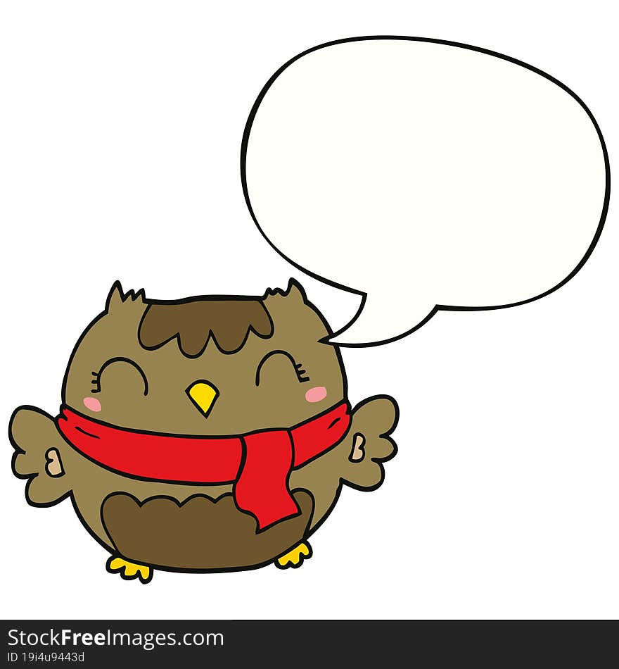 cute cartoon owl with speech bubble. cute cartoon owl with speech bubble