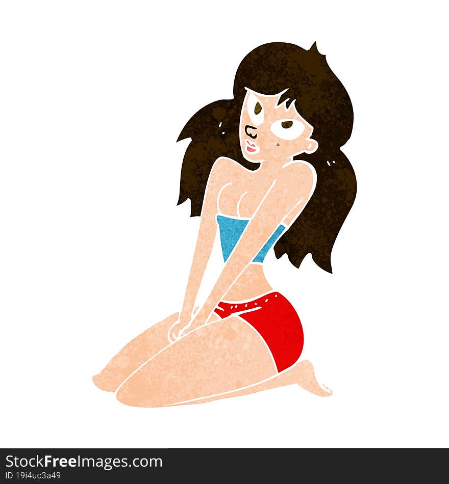 cartoon woman in skimpy clothing