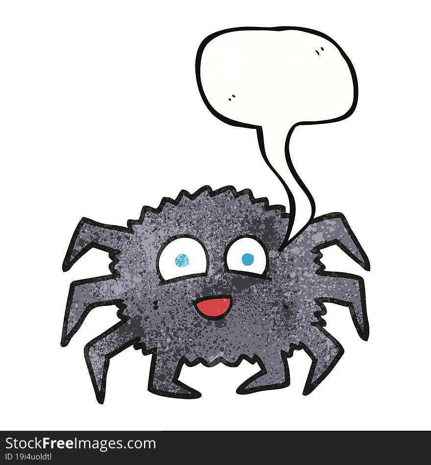 speech bubble textured cartoon spider