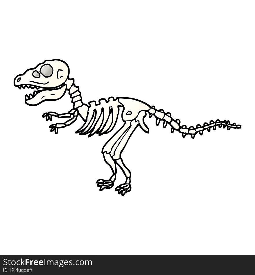 Vector Gradient Illustration Cartoon Dinosaur Bones