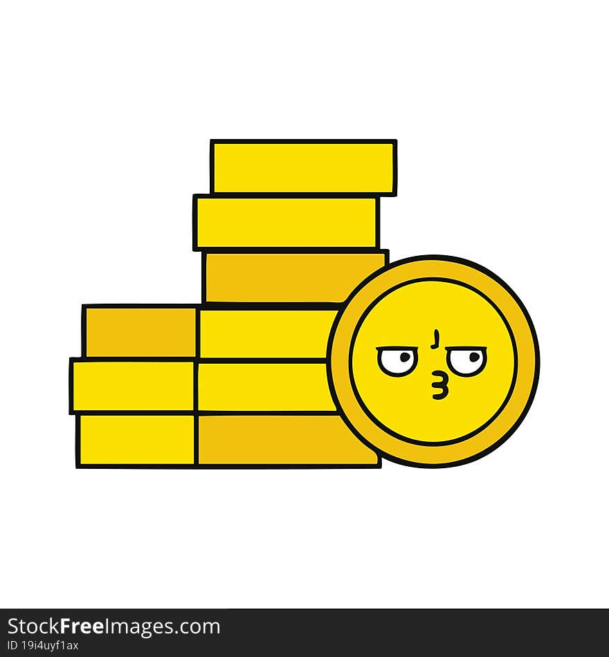 cute cartoon of a coins. cute cartoon of a coins