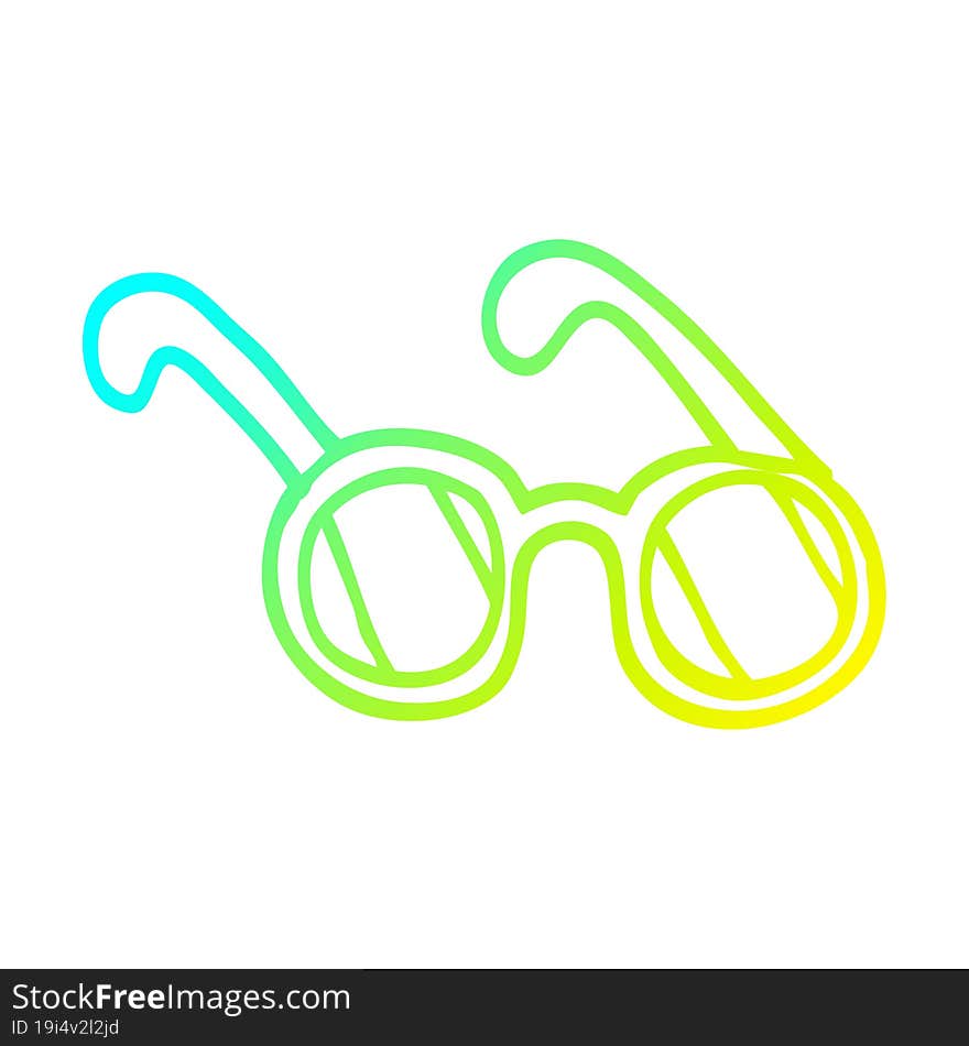 cold gradient line drawing cartoon sun glasses