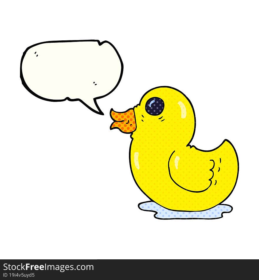 comic book speech bubble cartoon rubber duck