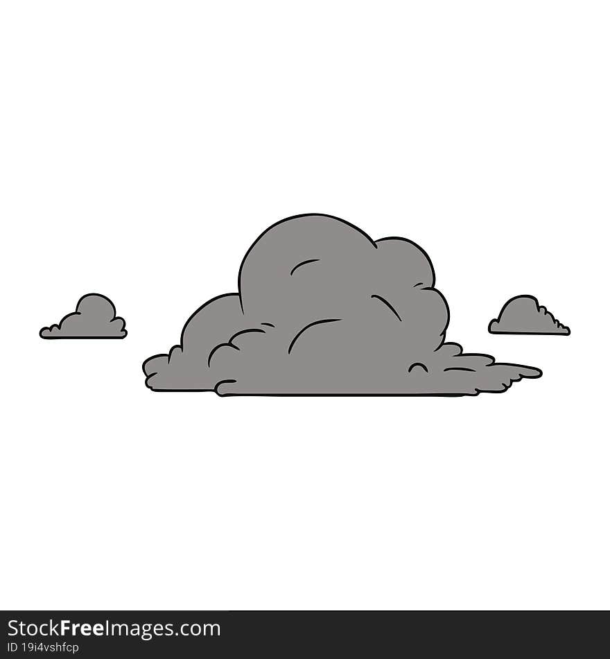 Cartoon Doodle Of White Large Clouds