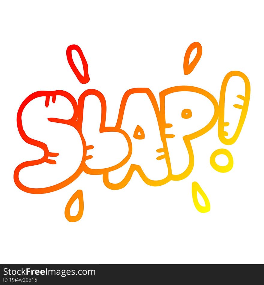 warm gradient line drawing cartoon slap symbol