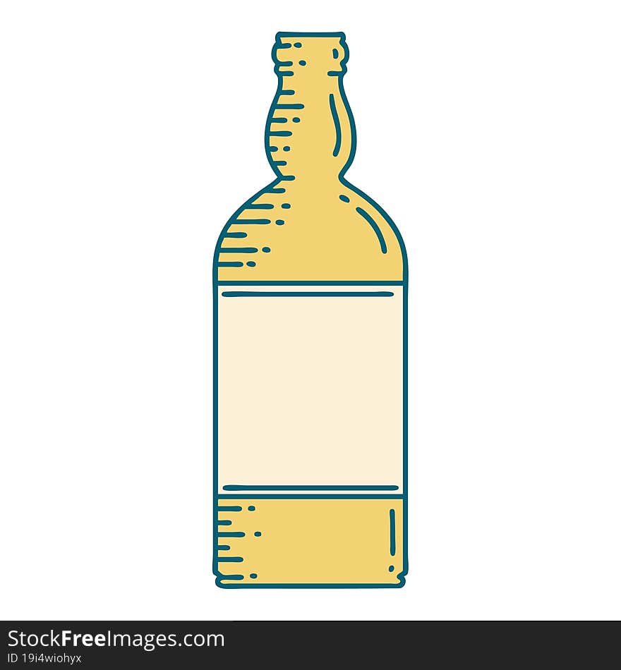 tattoo style icon of a bottle