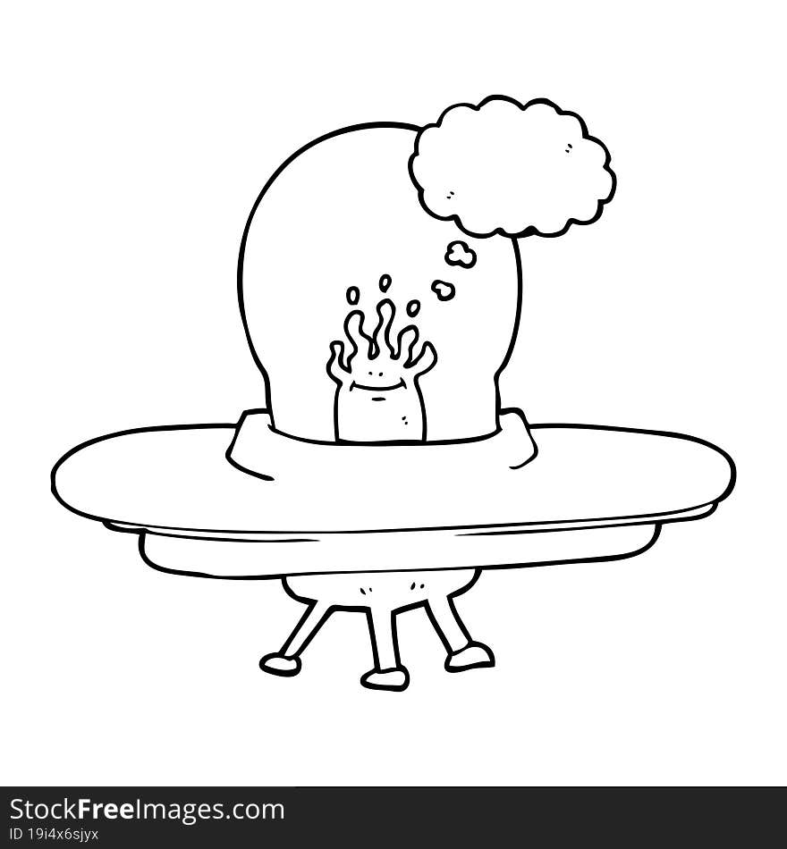 thought bubble cartoon flying saucer