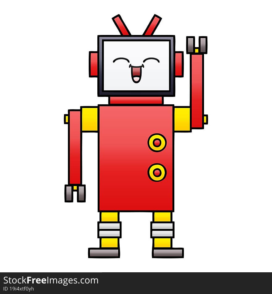 Gradient Shaded Cartoon Robot