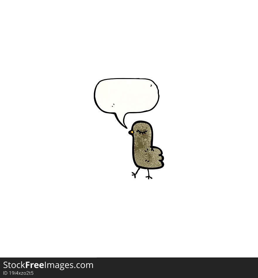 bird with speech bubble cartoon