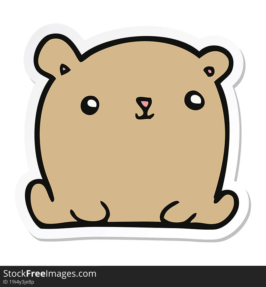 sticker of a cute cartoon bear