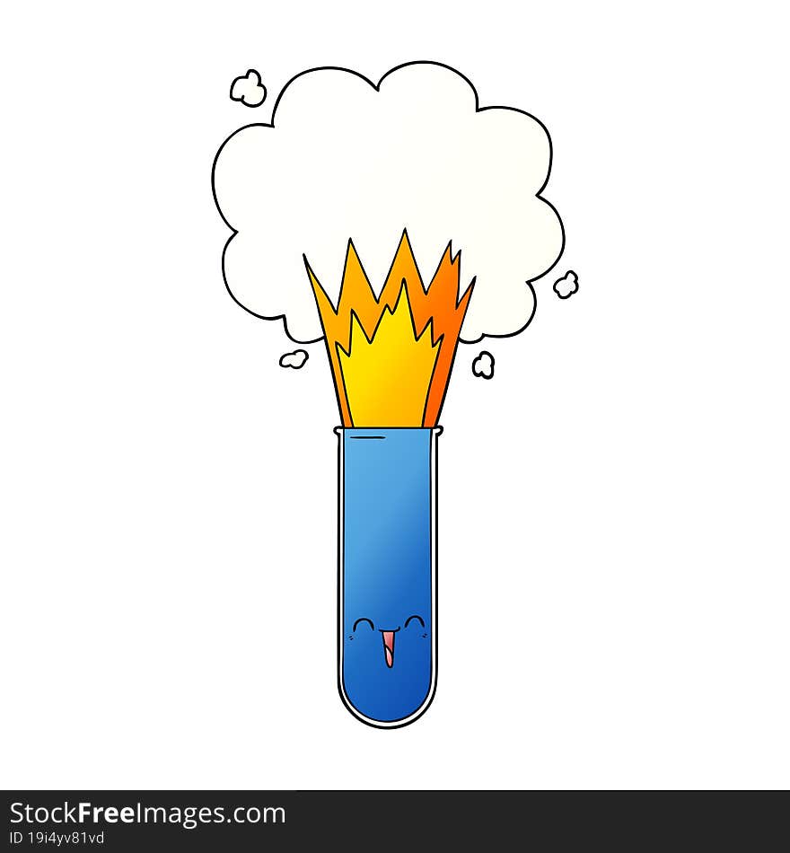 cartoon exploding chemicals in test tube. cartoon exploding chemicals in test tube