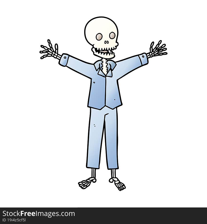 cartoon skeleton wearing pajamas. cartoon skeleton wearing pajamas