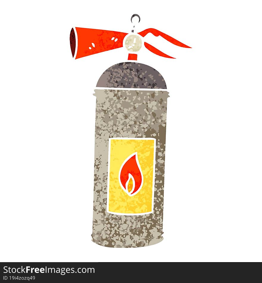 quirky retro illustration style cartoon fire extinguisher