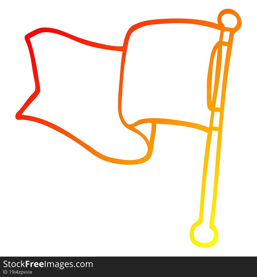 warm gradient line drawing cartoon red flag