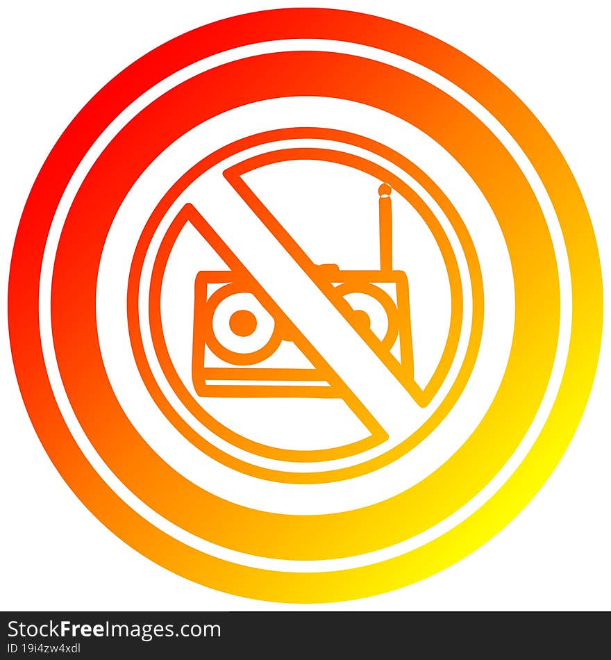 no music circular icon with warm gradient finish. no music circular icon with warm gradient finish