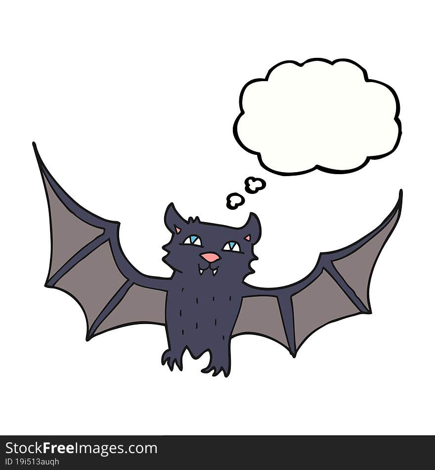 thought bubble cartoon halloween bat